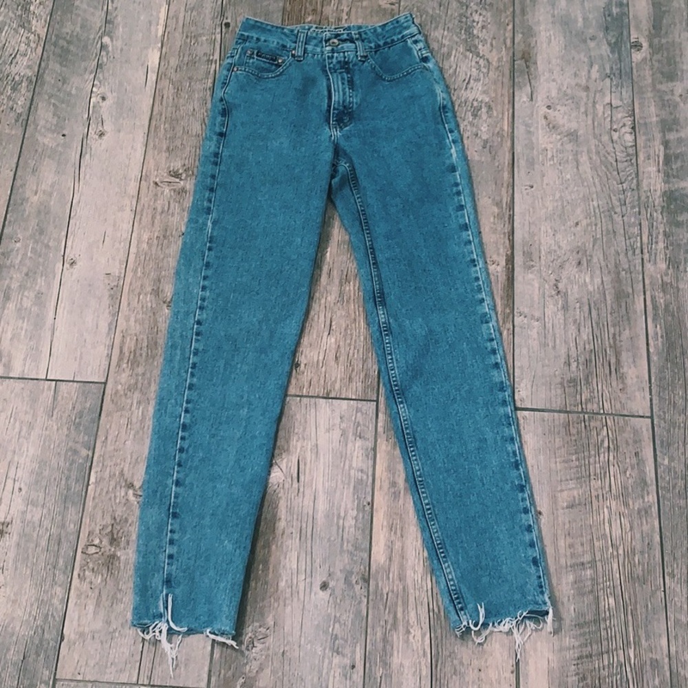 Vintage Z. Cavaricci Denim Raw Cut Hem Mom Jeans